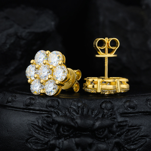 Boucles <span class=keywords><strong>d</strong></span>'Oreilles Puces Diamant « Éclat Floral » en Or Blanc S925, Moissanite de Laboratoire, Forme Fleur, Tendance Homme Femme, Bijoux en <span class=keywords><strong>Argent</strong></span> 925, Luxe - Product Image 6
