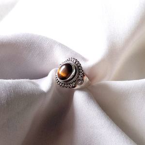 Anillo de ojo de tigre natural Plata de Ley 925 Joyería de compromiso de boda fina Regalo Fiestas Aniversarios - Product Image 1