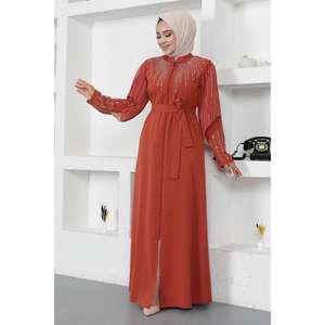 Abrigos, Chaquetas y Gabardinas Modestas Adornadas con Perlas de Imitación, Abaya con Toque Elegante - Product Image 4