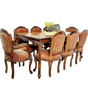 Ensemble de table à manger moderne de luxe, chaises rembourrées en bois de teck massif fabriquées à la main, utilisation à l'hôtel, à la maison, appartements, meubles de maison, bois de Java - Product Image 1