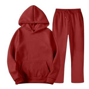 Men'<b>s</b> Solid Color Hoodie And Pants Two-Piece Set Casual Autumn Winter Sports <b>Tracksuit</b> Fashionable <b>Size</b> <b>S</b>-3XL - Product Image 1