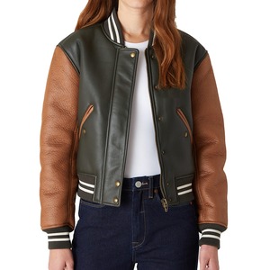 Chaqueta universitaria de cuero de lujo de alta calidad para mujer Letterman High Street Style Venta al por mayor Winter Street Wear Jacket para mujer - Product Image 4