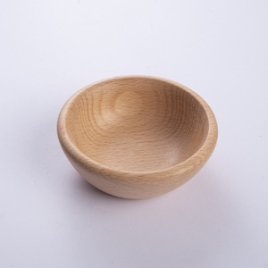 Mini bol de service en bois massif, plat à collation et à sauce, fait main, finition naturelle pour la maison, les fêtes et la cuisine - Product Image 1
