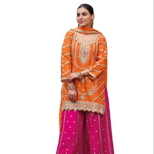 Hevey Chinon bordado Readymade Salwar Kameez para adultos última colección para fiestas - Product Image 1