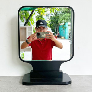 Desktop Single-Sided <b>Foldable</b> Makeup <b>Mirror</b> GNG011-ABS Finish 1x Magnification Black - Product Image 2