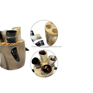 Cuerno Natural con Elegante Base de Metal y Cuerno, Hecho a Mano, Decoración Vikinga Tradicional, Regalo Único, Duradero y Cuerno para Beber - Product Image 6