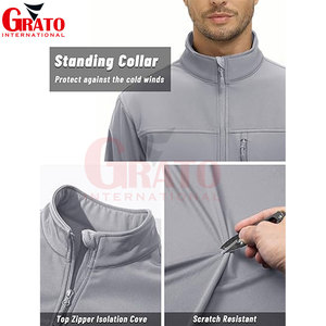 Men's Lightweight High Quality Water-Resistant Breathable Softshell Formal Embroidered <b>Jacket</b> Cotton/Polyester <b>Fleece</b> <b>Lining</b> - Product Image 2
