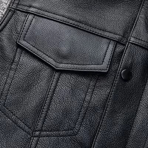 Gilet en cuir 100% imperméable de haute qualité pour homme, sans manches, nouveau design, coupe parfaite, décontracté, course à moto, vélo - Product Image 6