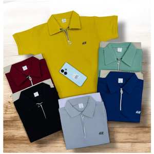 Logo brodé personnalisé fermeture éclair grand t Shirt hommes Polo grands t-shirts plaine blanc t-shirt avec logo impression personnalisée de l'Inde - Product Image 1