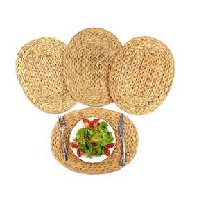 Handmade Oval Shape <b>Rattan</b> Coasters Tea Cup <b>Mats</b> New Contemporary Design for Household Dinnerware Drink Coaster Placemat - Product Image 1