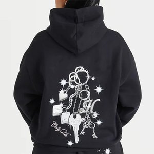 Survêtements noirs à logo personnalisé très demandés, pantalons décontractés, survêtements à capuche pour femmes, respirants, pour l'extérieur, style streetwear - Product Image 5