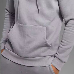 ชุดสเวตเตอร์แบบมีฮู้ดติดซิปมีสีเทาแบบเรียบของผู้ชายสินค้ามาใหม่2025ชุดออกกำลังกายติดป้ายยี่ห้อเอกชนราคาโรงงาน - Product Image 4