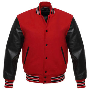 Veste universitaire de baseball en cuir de base personnalisée pour hommes, vêtements d'extérieur à col montant avec design Letterman, nouvelle tenue bombardier de base - Product Image 1