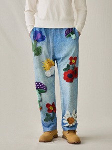 Custom Vintage Sweatpants French Terry Oversized Blank Wide Leg <b>Jogger</b> <b>Stack</b> Baggy Flared Sweatpants Cozy Sweatpants Men - Product Image 4