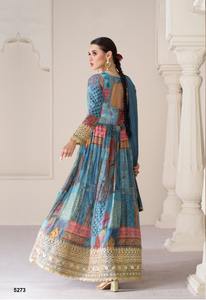 Anarkali แบบดั้งเดิมสำหรับผู้หญิงชุดอินเดียและปากีสถานแฟนซีชุดชาติพันธุ์ขายส่ง - Product Image 2