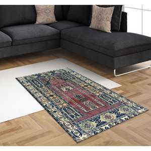 Tapis imprimé à motifs vintage : musulman, géométrique, persan, turc, Ramadan, avec poils doux - Product Image 5