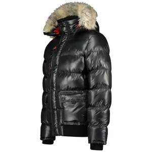 Parka de snowboard pour homme, style urbain, couleur unie, parka d'hiver chaude et épaisse en duvet, manteau parka matelassé OEM - Product Image 3