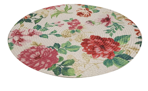 Set of 6 MORE Printed Cotton 15-Inch <b>Round</b> Table <b>Placemats</b> Braided Design - Product Image 3