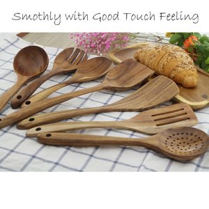Ensemble de cuisine antiadhésif en bois comprenant une spatule de service à frire des cuillères à riz à dessert pour les mariages - Product Image 3