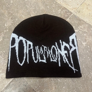 Recién llegado, gorro de punto Jacquard con logotipo personalizado Y2K, gótico, estampado completo, gorros de calavera de invierno sin doblar los puños, MOQ bajo para viajeros - Product Image 4