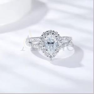 แหวนหมั้นเพชรหลักแบบกำหนดเองแหวนเพชรโมอิส925เงินแท้ของขวัญแหวนเพชรสำหรับเธอ - Product Image 1