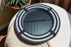 Miroir mural ovale moderne fait main avec incrustations d'os, tendance, décoration d'intérieur, réflecteur en verre clair, tendance - Product Image 5