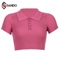 Camisetas de Mujer de Alta Calidad con Logotipo Personalizado, Tejido Acanalado Transpirable, Estampado, Manga Corta, OEM