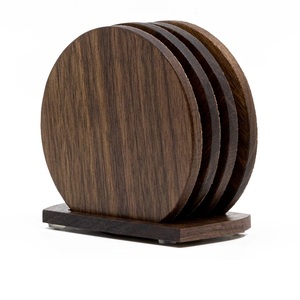 Square Shape <b>Coaster</b> Cup Pads Solid Wooden <b>Tea</b> <b>Coaster</b> With Holder Kitchen Catering Item Walnut Finishing <b>Tea</b> <b>Coaster</b> Set - Product Image 5