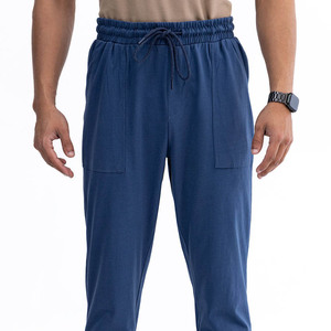 High Quality Blue Slim Fit Stylish <b>Men</b> Pants Jogger For <b>Men</b> <b>Elasticated</b> Waist With Side Pockets Joggers Cotton <b>Men</b> <b>Trouser</b> - Product Image 6