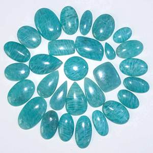 Vente en gros de cabochon de pierres précieuses d'amazonite naturelle de taille de forme mixte en quartz pour la fabrication de bijoux d'occasion - Product Image 4