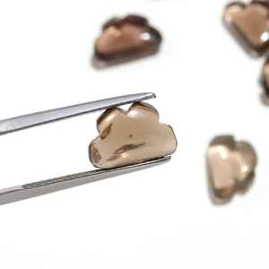 Cuentas de Cuarzo Ahumado Natural en Forma de Nube de 12 mm, Talladas Suaves, Dijes de Piedras Preciosas para la Fabricación de Joyas - Product Image 1