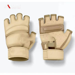 Nouveaux gants de boxe MMA en cuir PU à demi-doigts, flexibles, à séchage rapide, avec logo personnalisé, protection professionnelle, service OEM - Product Image 2