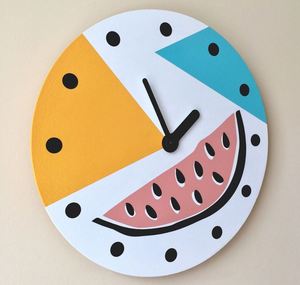 Watermelon design used wall <b>clock</b> personality creative creative decorative hanging wall Dark For Living Room Minimalist <b>Melting</b> - Product Image 4