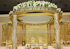Diseño exclusivo Metal palmera boda Mandap Reino Unido moderno matrimonio flor soporte escenario decoración arco telón de fondo eventos fiesta - Product Image 3