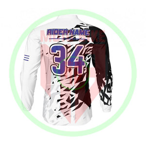 Maillots de motocross imprimés en polyester 100% avec logo personnalisé, respirants, confortables, maillots de course de motocross à prix avantageux - Product Image 2