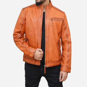 Veste en cuir pour homme en gros, style urbain, en cuir de vachette véritable, vêtements en cuir, personnalisation de marque, fabricant - Product Image 3