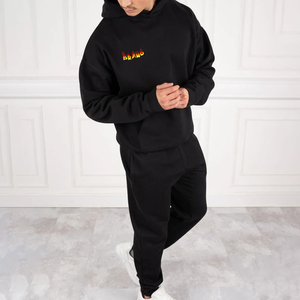 Ensemble de survêtement unisexe respirant et à séchage rapide en coton 100% de haute qualité pour l'hiver, avec logo imprimé DTF personnalisé, idéal pour la gym - Product Image 4