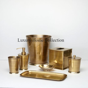 Nouveau design admirable métal laiton finition Antique métal ensemble de salle de bain vanités de table et ustensiles de cuisine fournitures utilisation de la salle de bain - Product Image 5