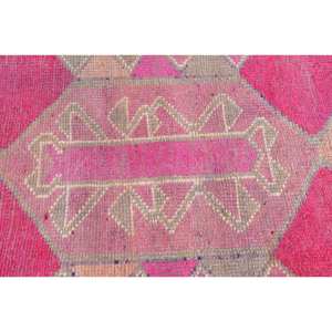 Tapis en laine turque vintage 29 X 10.7ft classique grande surface ethnique Rectangle rose Beige Patchwork Design Latex pour voiture décor à la maison - Product Image 5