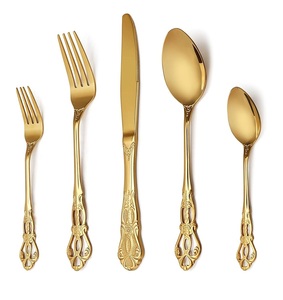 ชุดเครื่องใช้บนโต๊ะอาหารทองเหลืองที่ขายดีที่สุดชุดเครื่องใช้บนโต๊ะอาหารสีทองคุณภาพสูงราคาไม่แพง - Product Image 5