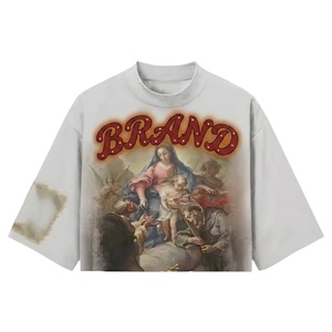 เสื้อยืดโอเวอร์ไซส์พิมพ์ลาย Glory Custom ผ้าฝ้าย 100% นุ่ม ระบายอากาศได้ดี และแห้งเร็ว สำหรับใส่ลำลองสไตล์สตรีทแฟชั่น 男女兼用 - Product Image 1