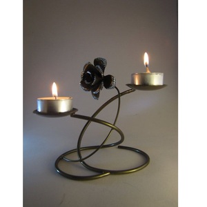 Portavelas de Metal de Doble Cabeza al por Mayor, Portavelas Creativo de Hierro Forjado, Decoración de Mesa de Boda Personalizada, Artesanías - Product Image 1