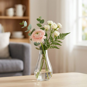 Minimalist Glass Teardrop Bud <b>Vase</b> with <b>Unique</b> Design for Everyday Tabletop Decor (5.9") - Product Image 3