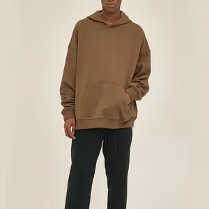 Logo personnalisé surdimensionné demi-fermeture éclair pull sweat short ensemble hommes lâche culture brodé plaine teint fabricant - Product Image 1