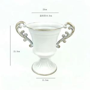 <b>Vintage</b> Inspired Gold Finish Metal Decorative <b>Vase</b> With Handles For Living Room Console And Interior Accent From India - Product Image 6