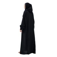 Abaya noire essentielle pour femmes, robe modeste musulmane, style Dubaï, kaftan islamique, jalabiya, manches longues, robe classique hijab, robe