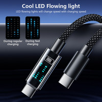 Câble de charge rapide Type-C vers Type-C PD 60W/100W 3A avec conducteur en cuivre pur et alliage d'aluminium pour ordinateur, iOS, imprimante