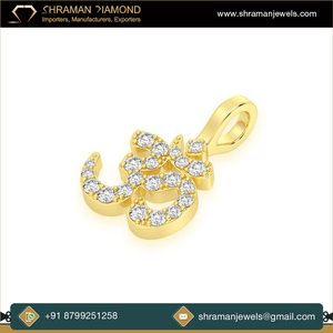 Proveedor líder de joyería de moda de regalo de compromiso superventas de alta calidad 0,33 CTS Pequeño colgante de diamante natural de oro OM 14K - Product Image 5