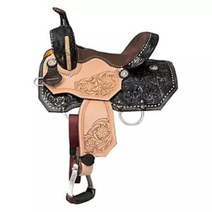 Selle d'équitation anglaise avec conception d'outillage manuel Selle de course de baril confortable Selle de cheval - Product Image 2