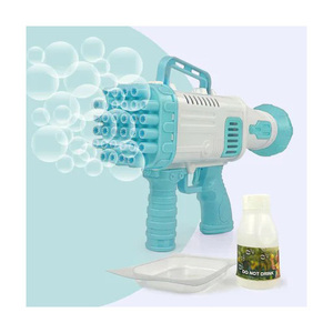 Máquina de burbujas eléctrica iluminada de 10 agujeros, juegos al aire libre, con 100 Ml pistolas de tiro, pistola de burbujas automática de agua y jabón en ventas al por mayor - Product Image 1